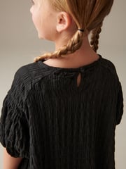 Black 3D Texture Dress (3-16yrs) - Image 4 of 7