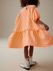 Apricot Orange 3D Texture Dress (3-16yrs) - Image 4 of 7