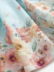 Blue Renaissance Floral Cut Out Detail Scuba Occasion Dress (1.5-16yrs) - Image 8 of 8