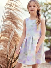 Cream Cut Out Detail Scuba Occasion Dress (1.5-16yrs) - Image 3 of 6