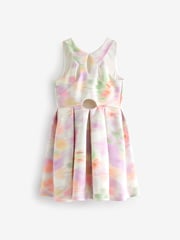 Cream Cut Out Detail Scuba Occasion Dress (1.5-16yrs) - Image 5 of 6