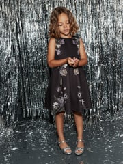 Black Dark Floral Print Scuba (3-16yrs) - Image 1 of 6