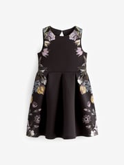 Black Dark Floral Print Scuba (3-16yrs) - Image 5 of 6