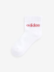 adidas White Kids Linear Ankle Socks 5 Pairs - Image 4 of 6