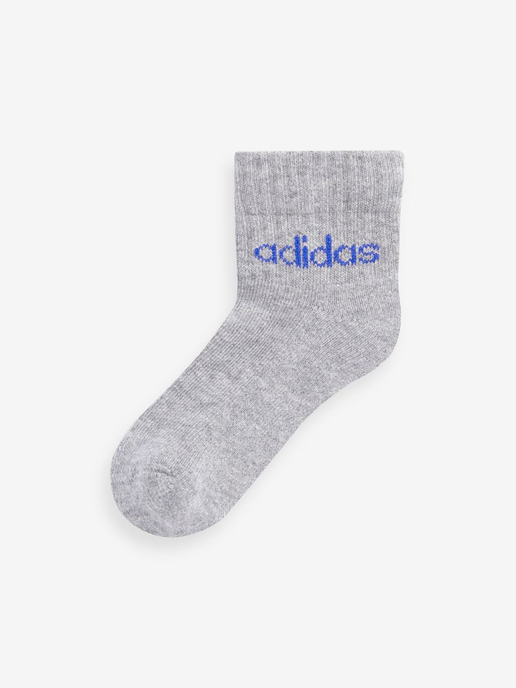 adidas White Kids Linear Ankle Socks 5 Pairs - Image 6 of 6