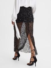 Anna Quan Embellished Netted Midi Skirt - Image 5 of 6