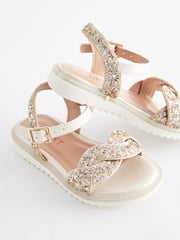 Ivory Cream Glitter Occasion Sandals - Image 2 of 6