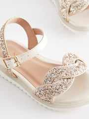 Ivory Cream Glitter Occasion Sandals - Image 3 of 6