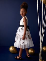 Butterfly Embroidered Mesh Tie Back Party Dress (3-16yrs) - Image 4 of 8