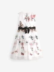 Butterfly Embroidered Mesh Tie Back Party Dress (3-16yrs) - Image 7 of 8