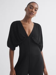 Florere Plunge Neck Wide Leg Jumpsuit - Image 3 of 6