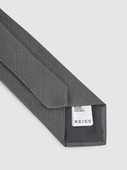 Reiss Charcoal Ceremony Textured Silk Blend Tie - Image 4 of 6