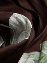 Florere Linen Silk Puff Sleeve Midi Dress - Image 6 of 6