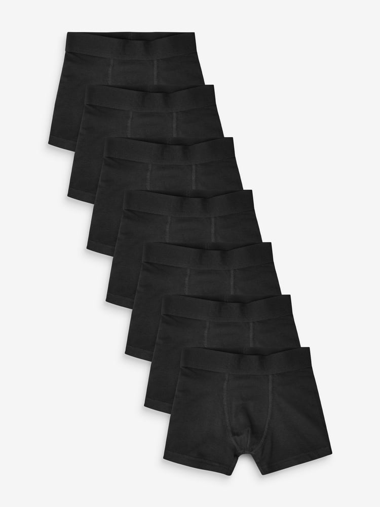 Black Soft Trunks 7 Pack (3-16yrs) - Image 1 of 4