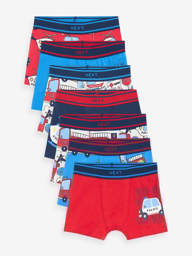Emergency Vehicle Print Trunks 7 Pack (1.5-16yrs) - Image 1 of 10
