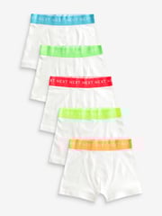 White Bright Waistband Trunks 5 Pack (2-16yrs) - Image 1 of 1