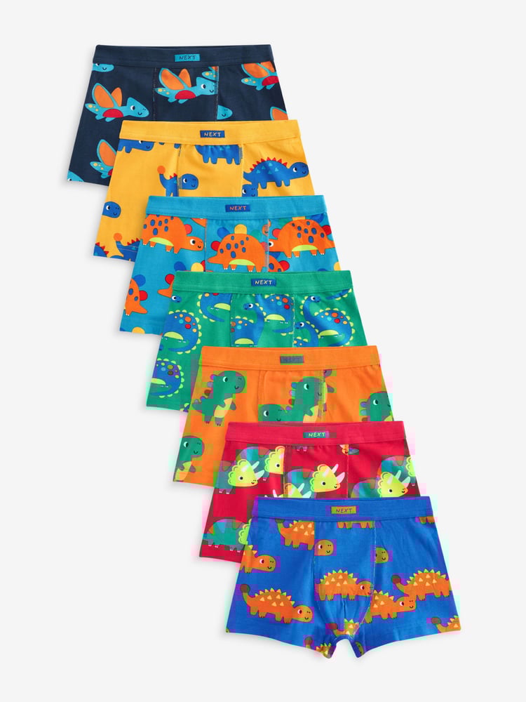 Dinosaur Print Soft Waistband Trunks 7 Pack (1.5-10yrs) - Image 1 of 10 Dinosaur Print Soft Waistband Trunks 7 Pack (1.5-10yrs) - Image 1 of 10