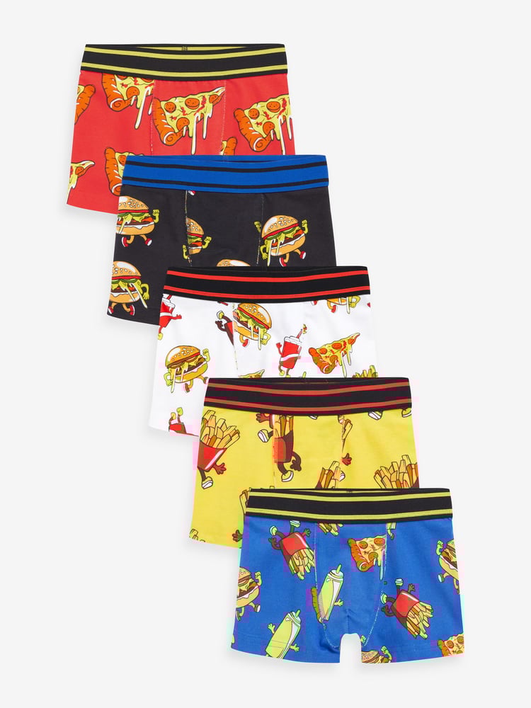 Fast Food Print Trunks 5 Pack (1.5-16yrs) - Image 1 of 8 Fast Food Print Trunks 5 Pack (1.5-16yrs) - Image 1 of 8