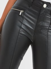 Joe Browns Black Essentials Zip Detail Faux Leather Trousers - Image 3 of 4