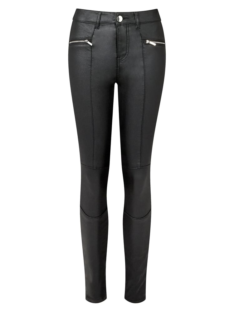 Joe Browns Black Essentials Zip Detail Faux Leather Trousers - Image 4 of 4