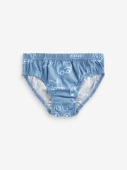 Blue Vehicle Print 100% Cotton Briefs 5 Pack (1.5-10yrs) - Image 6 of 8