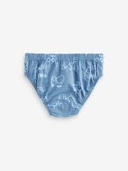 Blue Vehicle Print 100% Cotton Briefs 5 Pack (1.5-10yrs) - Image 7 of 8