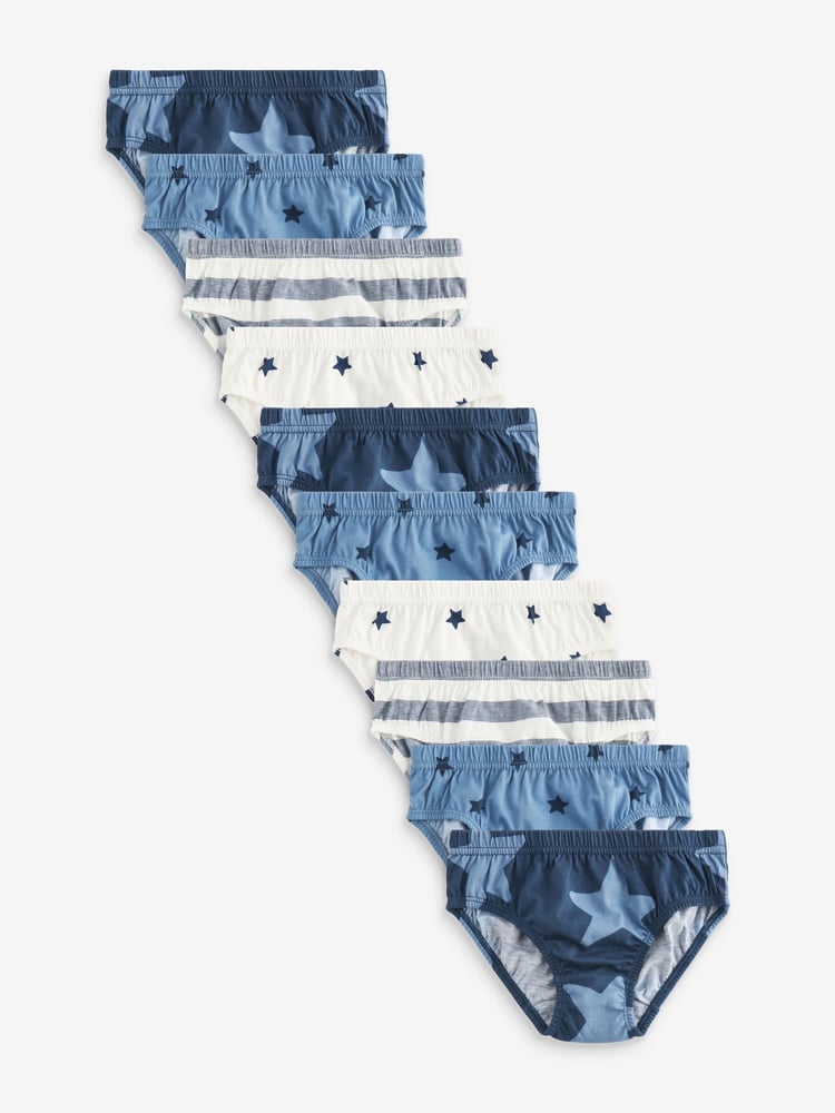Blue Stars and Stripes Briefs 10 Pack (1.5-10yrs) - Image 1 of 8
