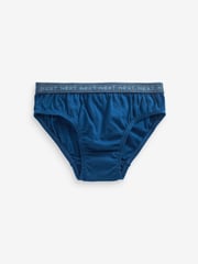 Blue Jacquard waistband 100% Cotton Briefs 5 Pack (1.5-16yrs) - Image 4 of 8