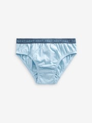 Blue Jacquard waistband 100% Cotton Briefs 5 Pack (1.5-16yrs) - Image 7 of 8