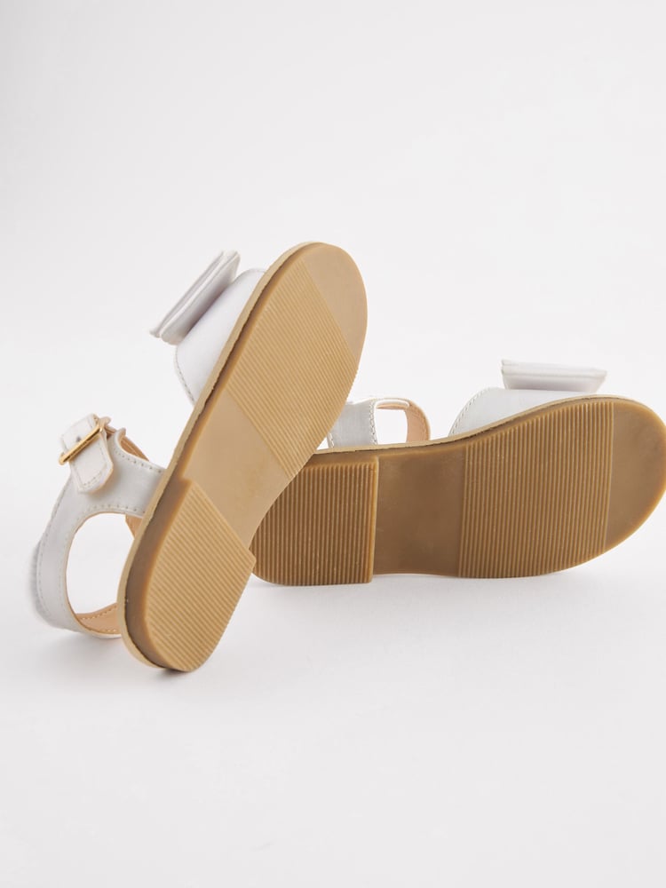 White Standard Fit (F) Bow Occasion Sandals - Image 1 of 1