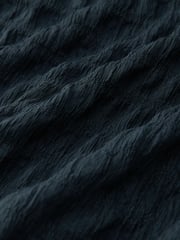 Petrol Blue Textured Long Sleeve Wrap Midi Dress - Image 6 of 6