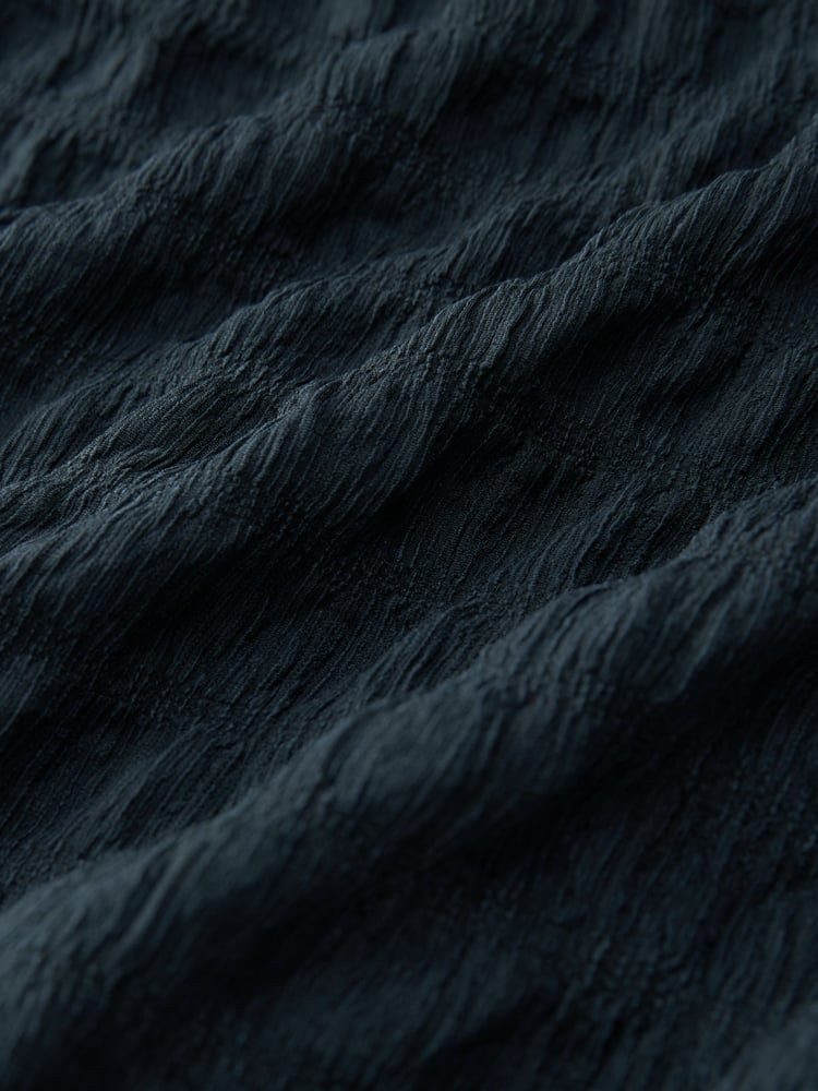 Petrol Blue Textured Long Sleeve Wrap Midi Dress - Image 6 of 6