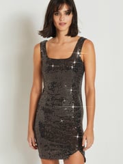 Rose Gold Sequin Mini Dress - Image 1 of 6