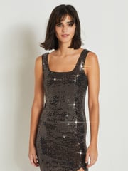 Rose Gold Sequin Mini Dress - Image 4 of 6