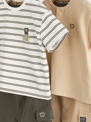 Monochrome Baby T-Shirts And Shorts Set 2 Pack - Image 6 of 10