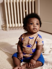 Blue/Neutral Baby 100% Cotton T-Shirts And Shorts Set 2 Pack - Image 3 of 12