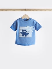 Blue/Neutral Baby 100% Cotton T-Shirts And Shorts Set 2 Pack - Image 5 of 12