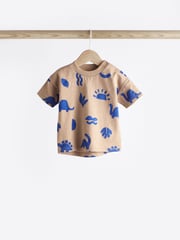 Blue/Neutral Baby 100% Cotton T-Shirts And Shorts Set 2 Pack - Image 6 of 12