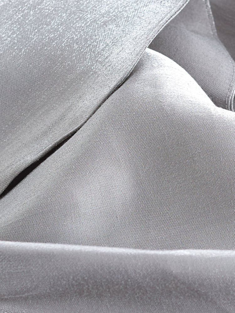 Silver Metallic Ruffle Detail One Shoulder Top - Image 7 of 7