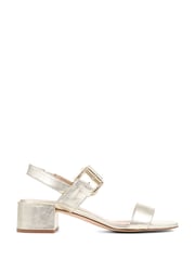 Jones Bootmaker Gold Kassidy Single Strap Heels - Image 2 of 6