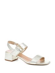 Jones Bootmaker Gold Kassidy Single Strap Heels - Image 3 of 6