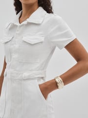 Good American White Denim Mini Dress - Image 3 of 5
