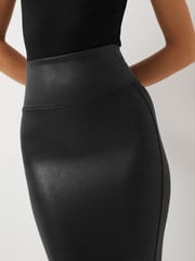SPANX® Faux Leather Black Tummy Control Pencil Skirt - Image 4 of 5