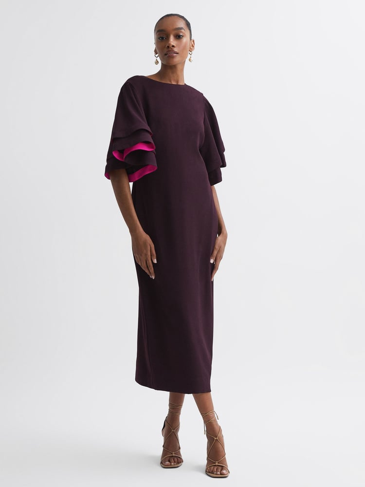 Florere Tiered Sleeve Midi Dress - Image 1 of 5