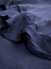 Navy Strappy Satin Ruffle Dress - Image 6 of 6