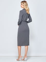 Jolie Moi Black Wrap Twist Detail Midi Shirt Dress - Image 2 of 6