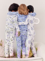 Blue/White Bluebell 100% Cotton Floral Snuggle Pyjamas 3 Pack (9mths-16yrs) - Image 2 of 9