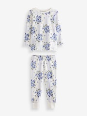 Blue/White Bluebell 100% Cotton Floral Snuggle Pyjamas 3 Pack (9mths-16yrs) - Image 9 of 9