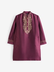 Burgundy Red Kurta (3mths-16yrs) - Image 2 of 4