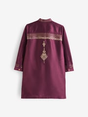 Burgundy Red Kurta (3mths-16yrs) - Image 3 of 4